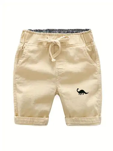 Pantalón corto cintura elastica para niño diseño moderno de dinosaurio