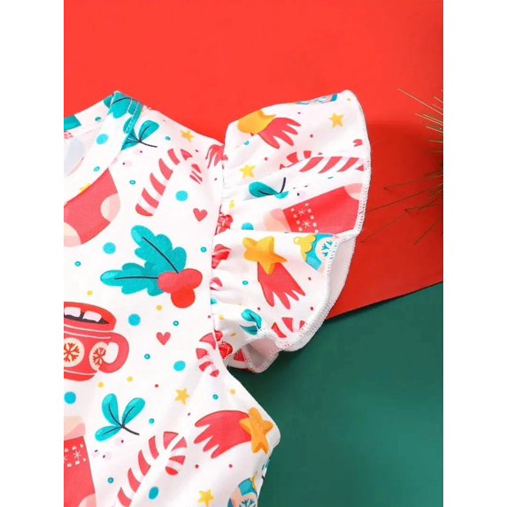 Vestido tutú navideño para niña, informal y esponjoso con lentejuelas