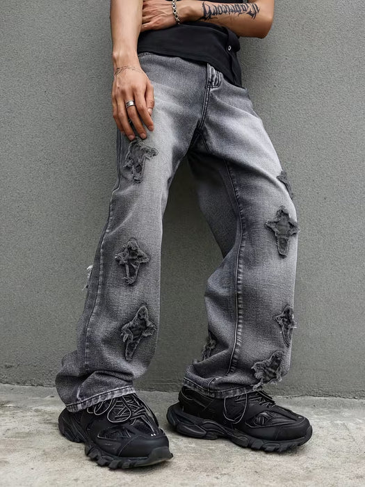 Pantalones Y2K Teen de Moda 2026 Nuevos Jeans de Denim con Parche de Estrella