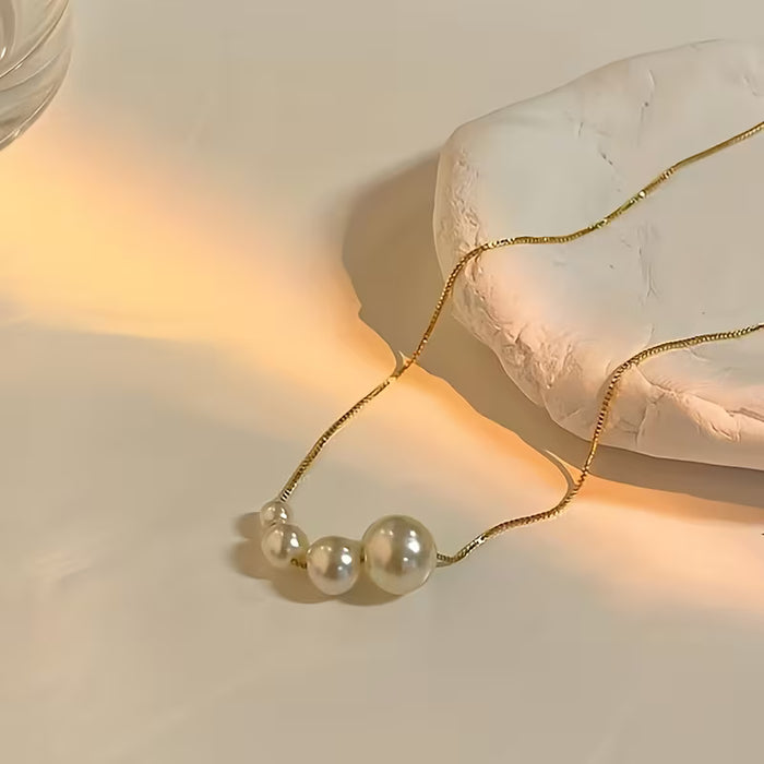 Collar con colgante de cuentas redondas elegante, una pieza moderna y minimalista para mujer