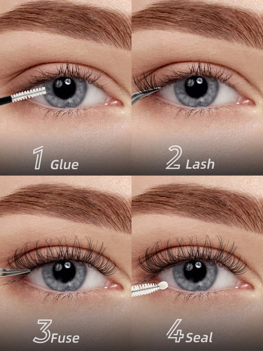 1 par de pestañas individuales extralargas reutilizables estilo ojo de gato de 12 mm