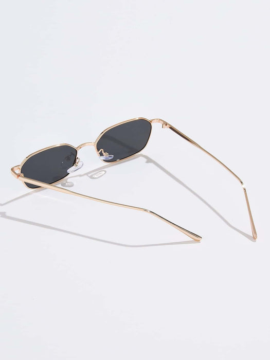 1 par de gafas de sol con montura metálica y lentes tintadas, accesorios de viaje