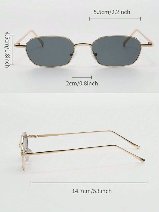 1 par de gafas de sol con montura metálica y lentes tintadas, accesorios de viaje