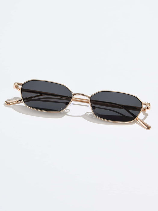 1 par de gafas de sol con montura metálica y lentes tintadas, accesorios de viaje