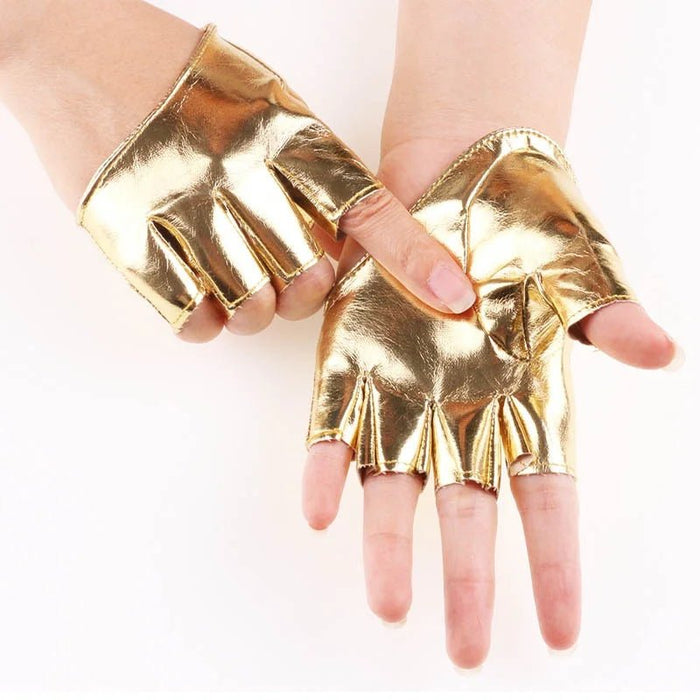 1Par de Guantes de cuero PU de las mujeres medio dedo - Quierox - Tienda Online