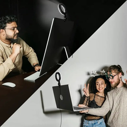 1pc Anillo de luz LED, 3 modos de color, 10 niveles de brillo, alimentado por USB, para cámara - Quierox - Tienda Online