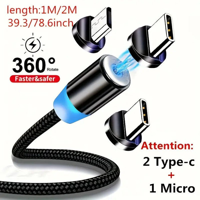 1pc Cable de carga magnético USB 3 en 1 universal - Quierox - Tienda Online