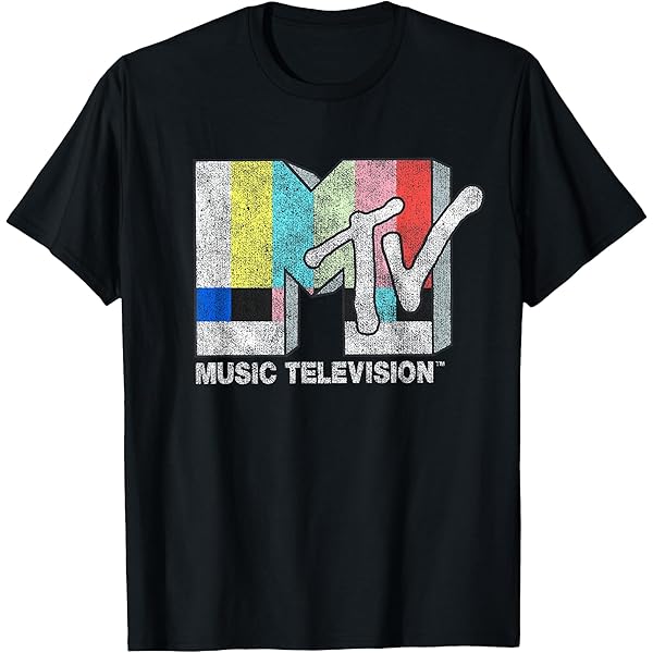 1pc Camiseta de verano casual con cuello redondo con logotipo de MTV para hombre - Quierox - Tienda Online