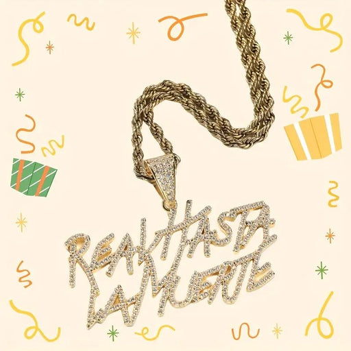 1pc Collar de Acero Inoxidable Personalizable con Colgante de Letra en Zirconia - Quierox - Tienda Online