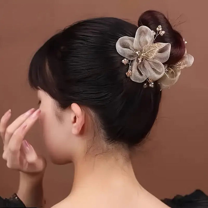 1pc Elegante Retro Plástico Imitación Diamante Flor Accesorio para el Cabello - Quierox - Tienda Online