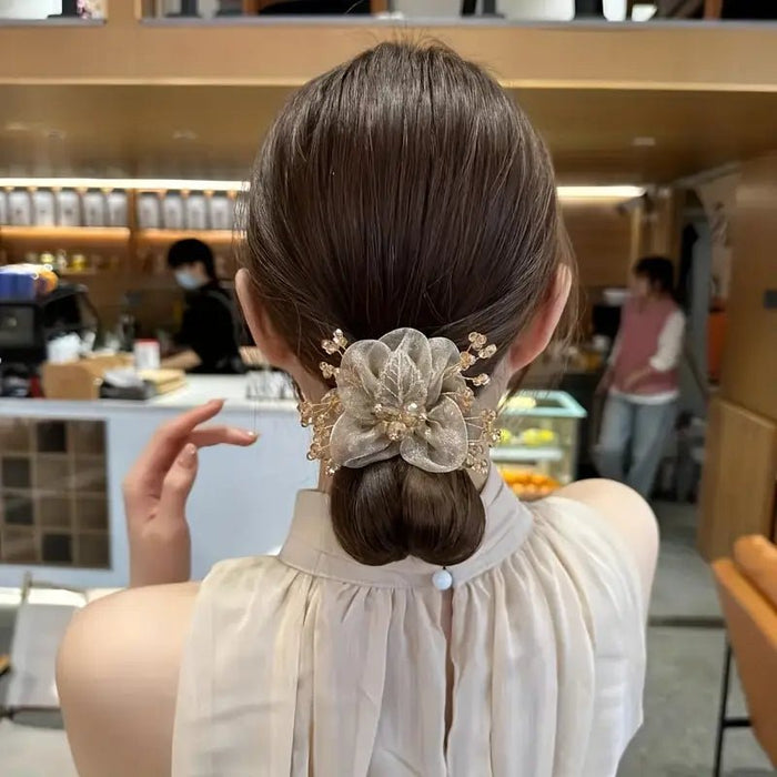 1pc Elegante Retro Plástico Imitación Diamante Flor Accesorio para el Cabello - Quierox - Tienda Online