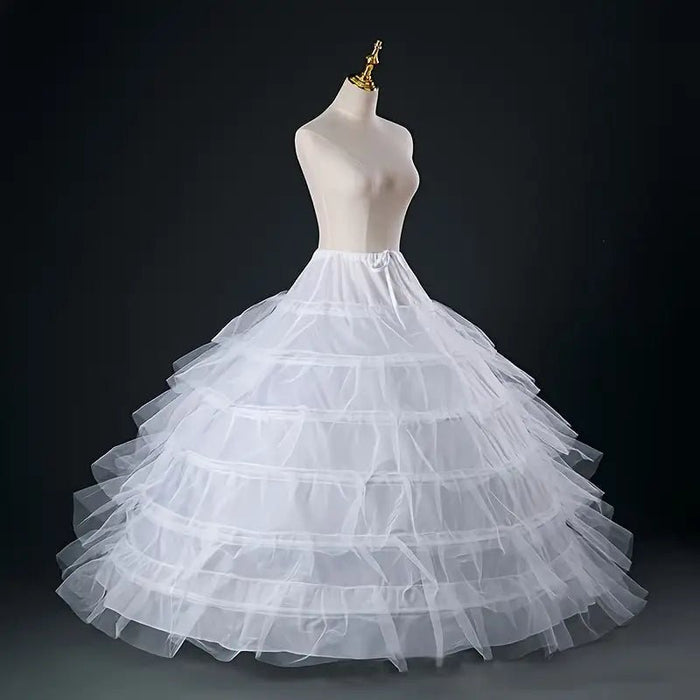 1pc Enaguas de Estilo Real para Mujer, 6 Aros A - Line de Longitud Completa para Vestidos de Boda y Noches - Quierox - Tienda Online