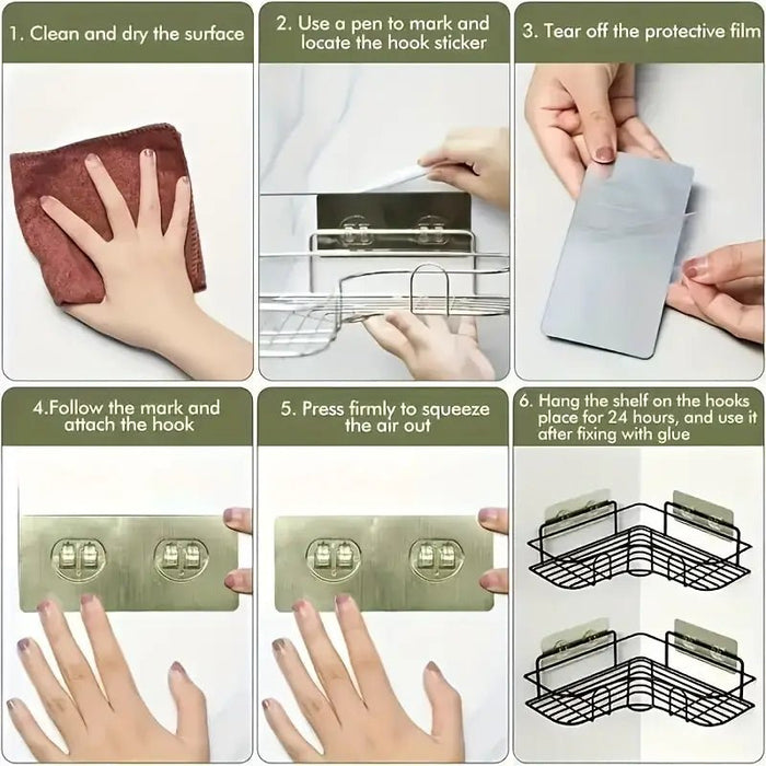 1pc Estante de esquina de acero para baño - Quierox - Tienda Online