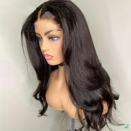 1pc Peluca Negra Elegante Larga Yaki de Onda Rizada Densidad del 180% - Quierox - Tienda Online