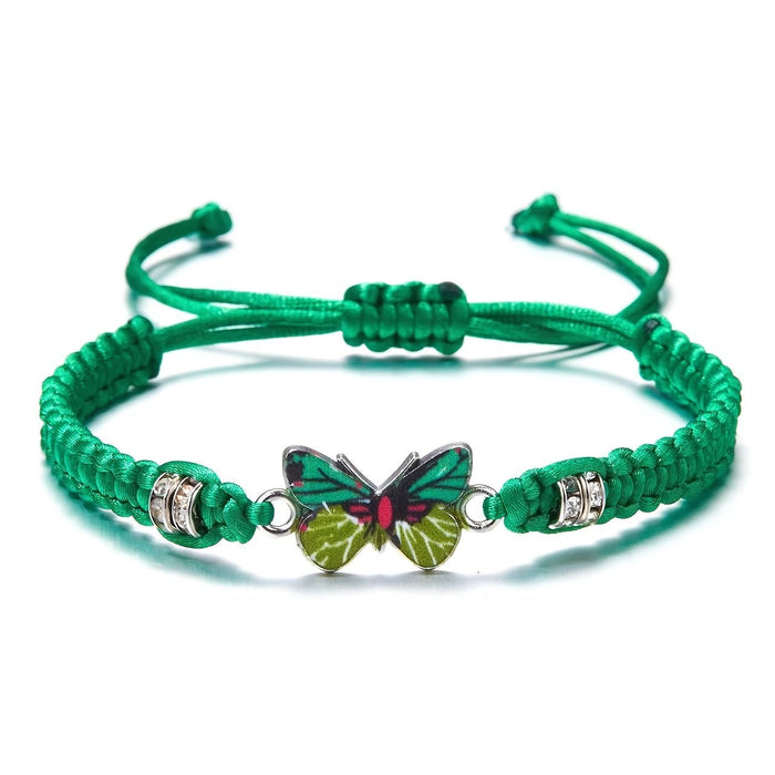 1pc Pulsera Trenzada De Mariposa Colorida Elegante Joyería De Amistad De Mano - Quierox - Tienda Online