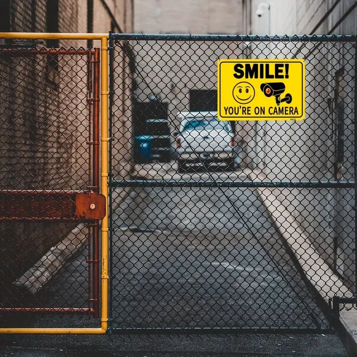 1pc Sonríe, estás en cámara, señales de vigilancia de video al aire libre - Quierox - Tienda Online