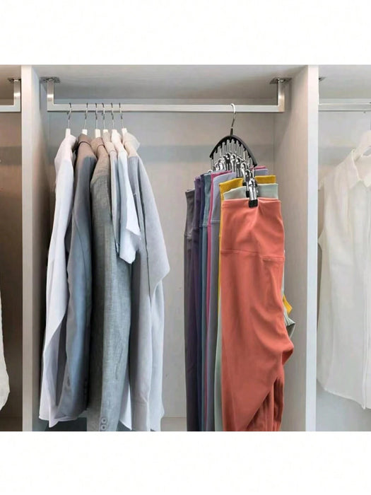 SHEIN 2 perchas curvas que ahorran espacio, Organizador de armario con 10 pinzas