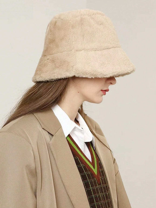 SHEIN 1 gorro de pescador suave, cálido y versátil, que combina con todo para mujer