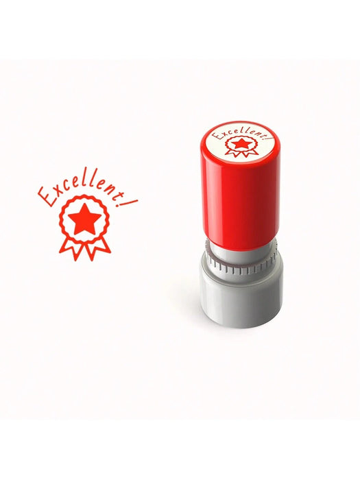 SHEIN 1 sello "Excelente " - Sello divertido para la escuela y la oficina, sello de calificaciones (tinta roja)