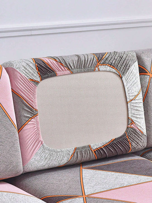 1 funda elástica para asiento de sofá con estampado geométrico