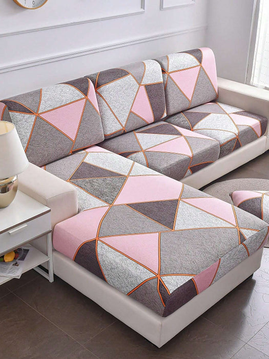 1 funda elástica para asiento de sofá con estampado geométrico