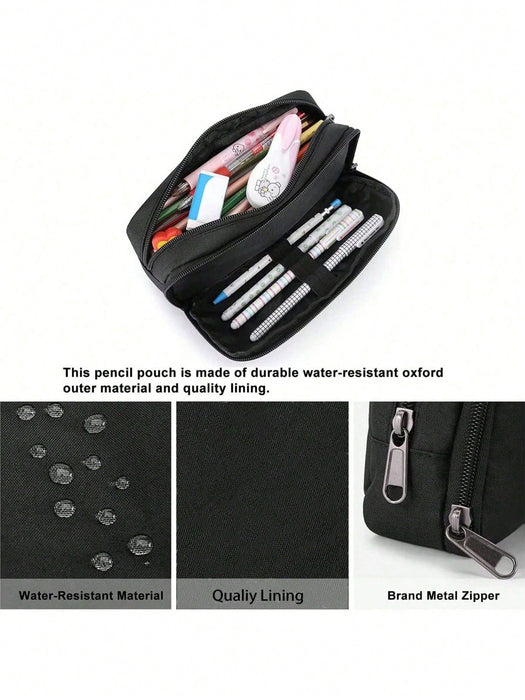 SHEIN Estuche para lápices de gran capacidad, organizador multifuncional simple y resistente para adultos
