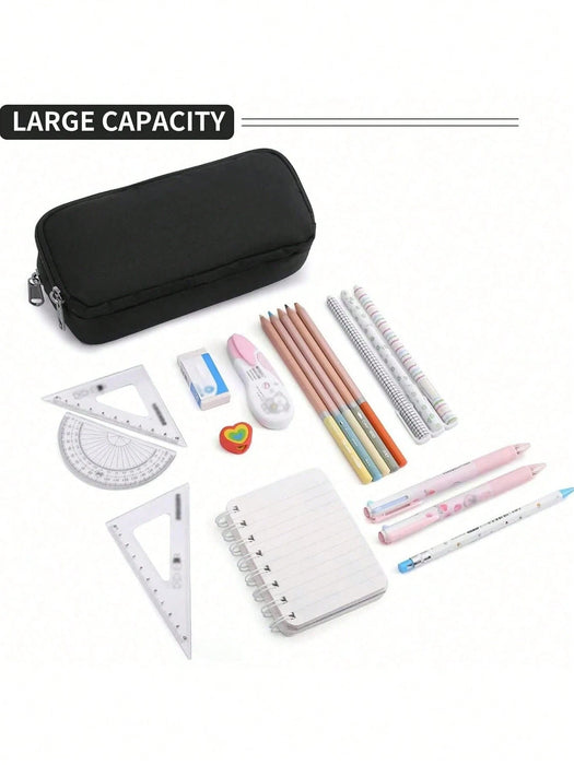 SHEIN Estuche para lápices de gran capacidad, organizador multifuncional simple y resistente para adultos
