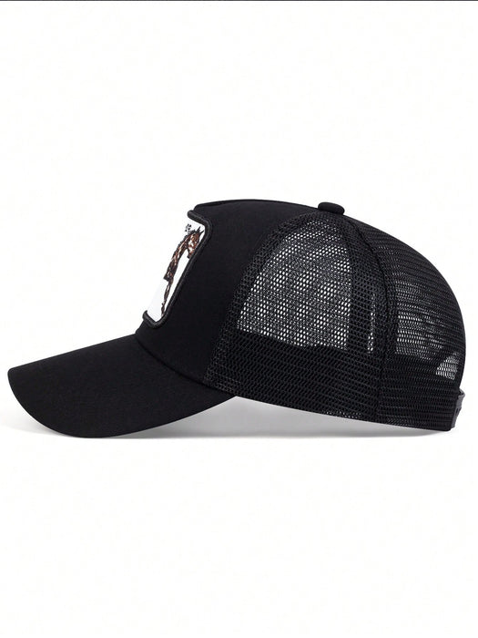 1 gorra de béisbol para hombre con bordado de caballo, de camionero de malla