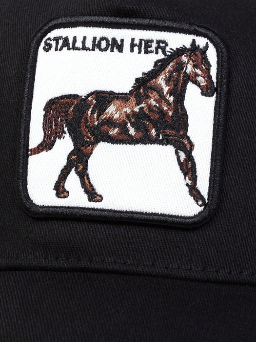 1 gorra de béisbol para hombre con bordado de caballo, de camionero de malla