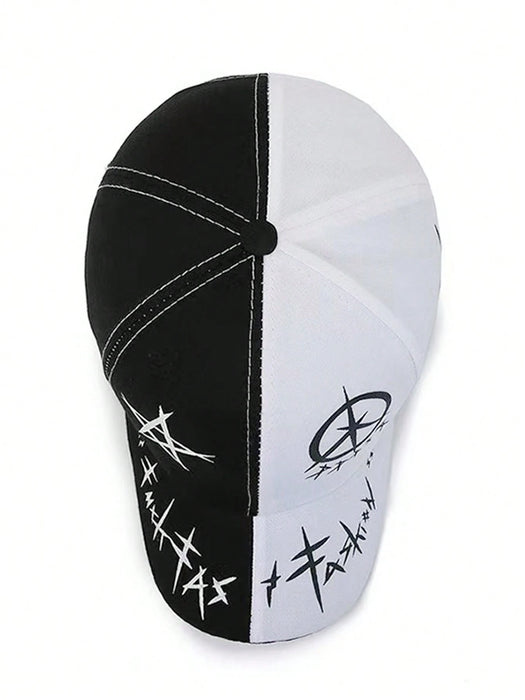 1 gorra de béisbol para hombre con estampado de letras y grafiti geométrico, ajustable