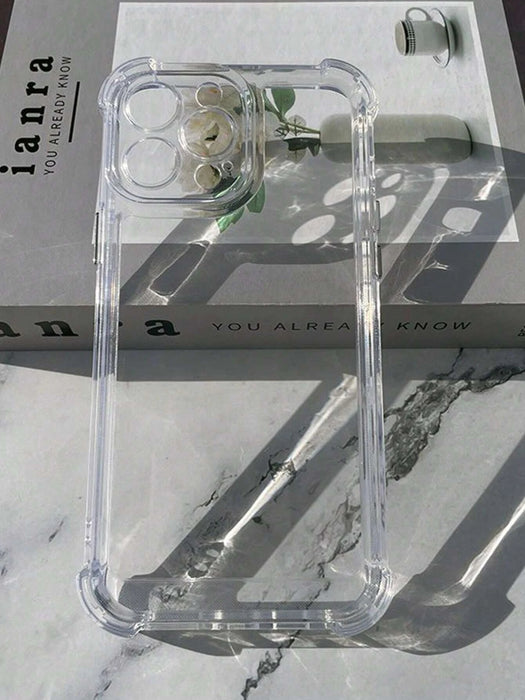 1 funda transparente nueva para teléfono con cuatro esquinas anticaídas
