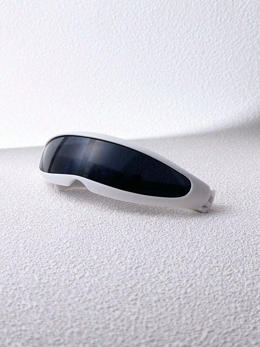 SHEIN Gafas de sol futuristas de una pieza con forma de pez y efecto espejo