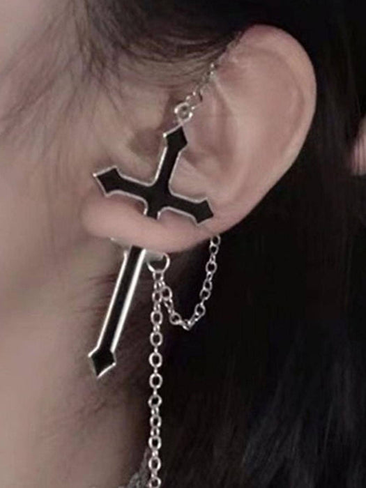 1 pieza de pendientes de cruz estilo punk para mujer, ideales para fiestas.