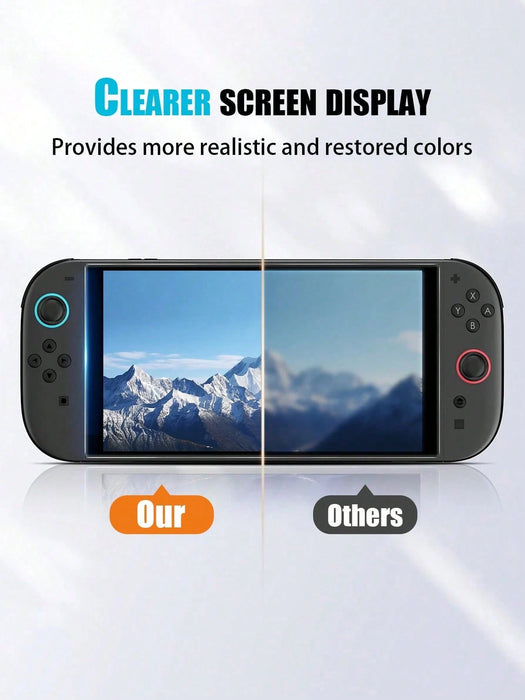 1 Protector de pantalla, compatible con Switch 2, a prueba de huellas dactilares