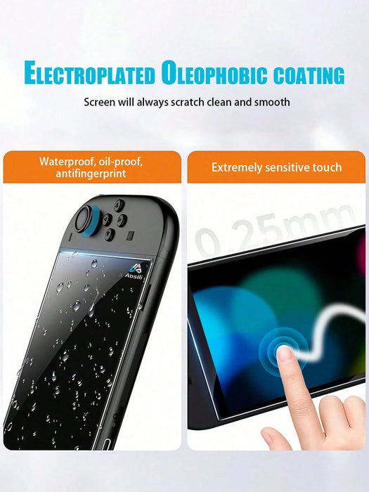 1 Protector de pantalla, compatible con Switch 2, a prueba de huellas dactilares