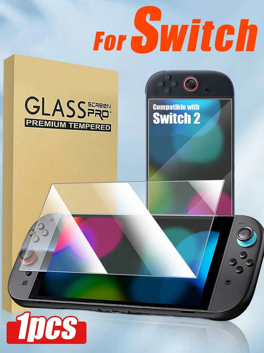 1 Protector de pantalla, compatible con Switch 2, a prueba de huellas dactilares