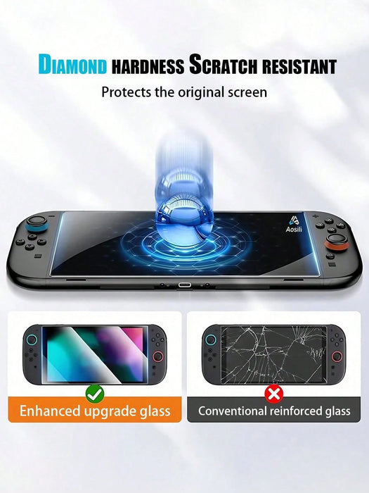 1 Protector de pantalla, compatible con Switch 2, a prueba de huellas dactilares