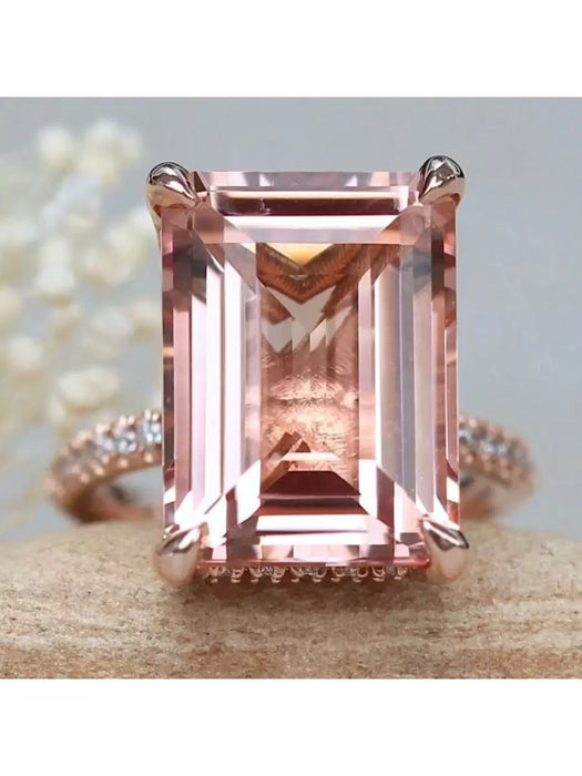 1 anillo de compromiso para mujer, de aleación decorado con circonita cúbica de lujo
