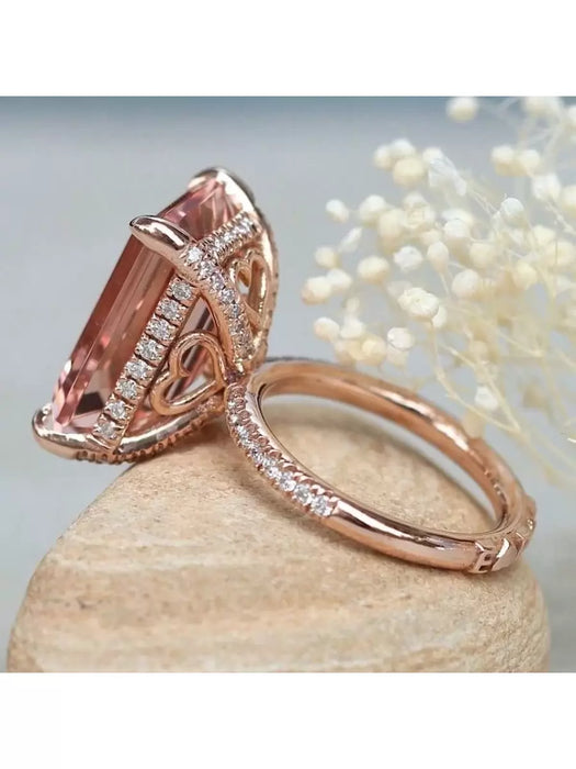 1 anillo de compromiso para mujer, de aleación decorado con circonita cúbica de lujo