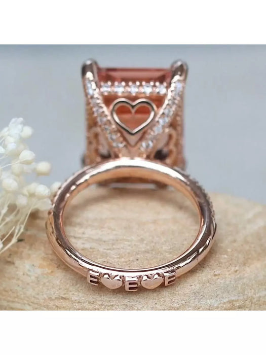 1 anillo de compromiso para mujer, de aleación decorado con circonita cúbica de lujo