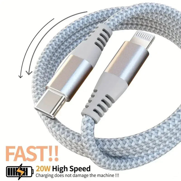 1pcs Cable rápido certificado MFi Cable trenzado de nailon USB C a Lightning - Quierox - Tienda Online
