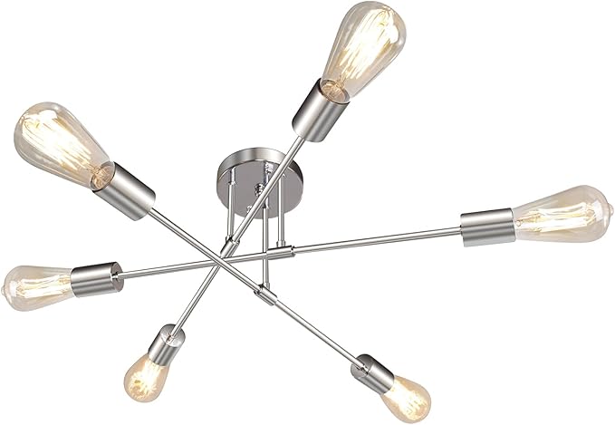 1pcs Candelabro de rama con 6 lámparas y casquillo de bombilla, Diseño creativo moderno - Quierox - Tienda Online