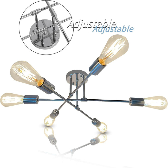 1pcs Candelabro de rama con 6 lámparas y casquillo de bombilla, Diseño creativo moderno - Quierox - Tienda Online