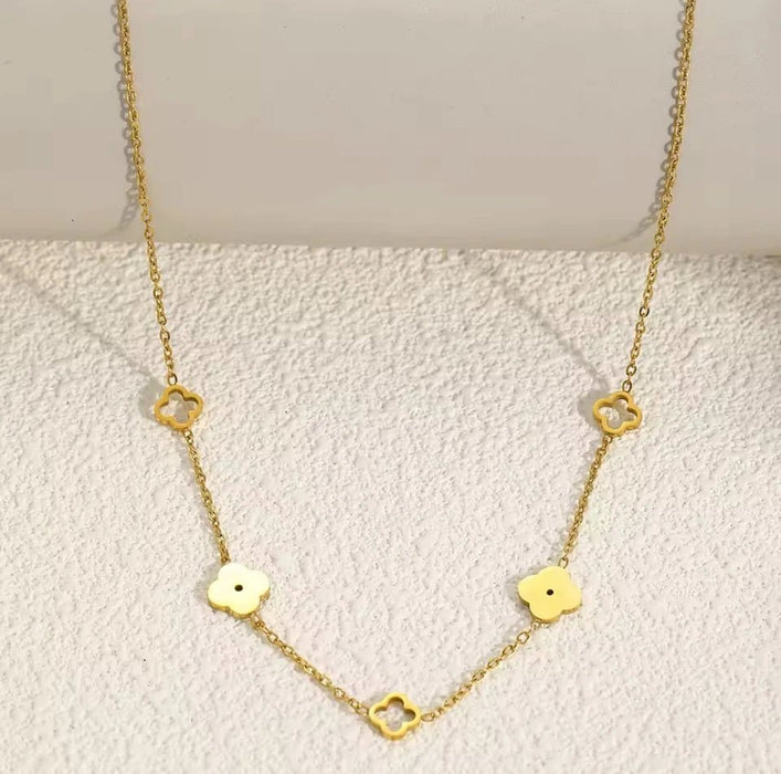 1pcs Collar con colgante de trébol de cuatro hojas, diseño de la suerte - Quierox - Tienda Online