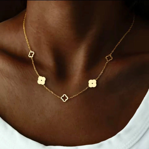 1pcs Collar con colgante de trébol de cuatro hojas, diseño de la suerte - Quierox - Tienda Online