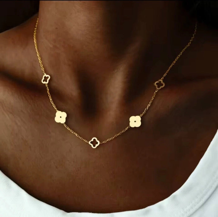 1pcs Collar con colgante de trébol de cuatro hojas, diseño de la suerte - Quierox - Tienda Online