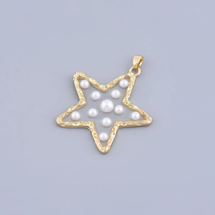 1pcs Collar de cuentas con colgante de estrella con perlas - Quierox - Tienda Online