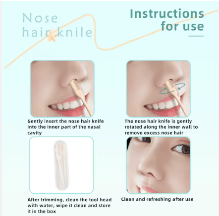 1pcs Cuchillo para vello nasal y de orejas, peine de doble cara para afeitar - Quierox - Tienda Online
