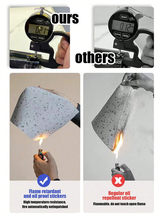 1pcs de adhesivo autoadhesivo de cocina con diseño de mármol negro - Quierox - Tienda Online