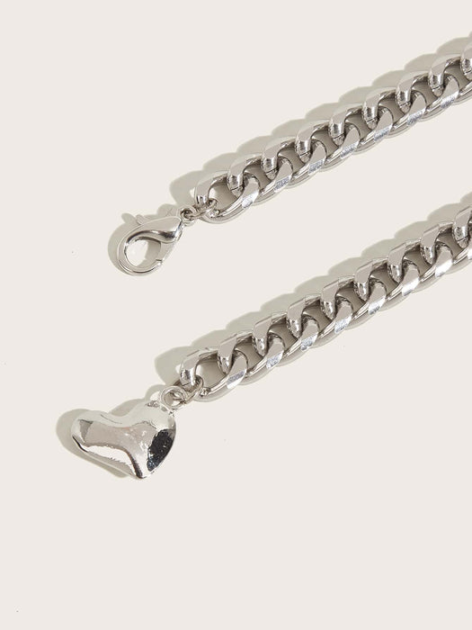 1pcs de cadena para la cintura de mujer con colgante de corazón y cadena plana - Quierox - Tienda Online